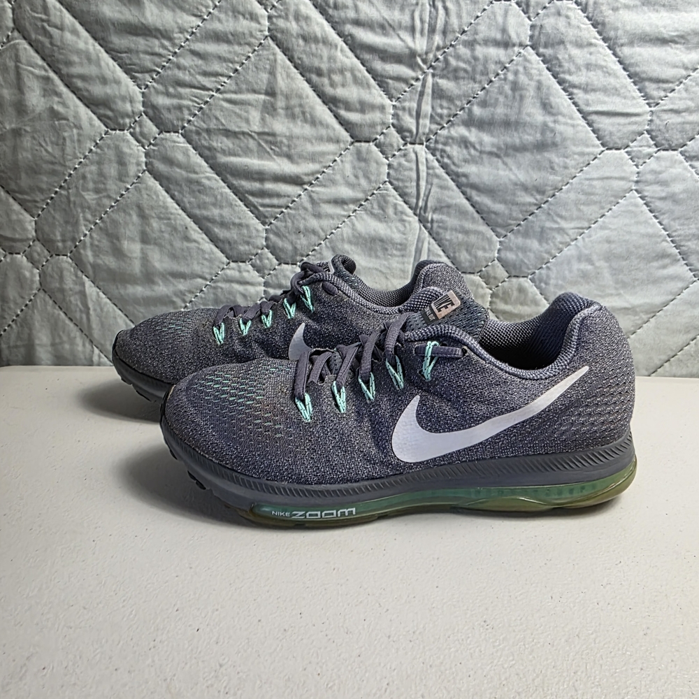 Nike Zoom All Out Low FlyKnit  Women’s Gray Teal Running Shoes Sneakers Sz 7 - Picture 2 of 8